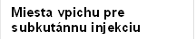 Miesta vpichu pre subkutánnu injekciu