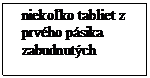 Text Box: niekoľko tabliet z prvého pásika zabudnutých