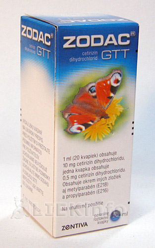 ZODAC GTT gto por 1x20 ml (fľ.skl.hnedá s kvapkadlom+detsk.poist.HDPE)